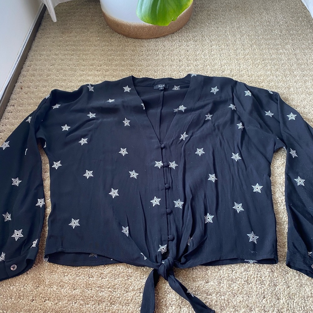 Rails Black Button Down with Stars